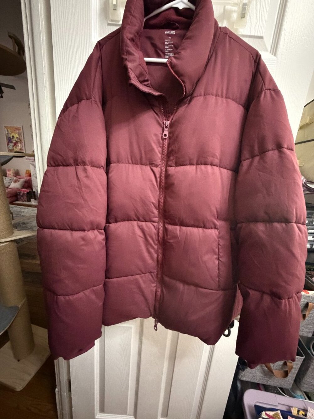Girlfriend Collective 4XL Puffer Jacket Maroon